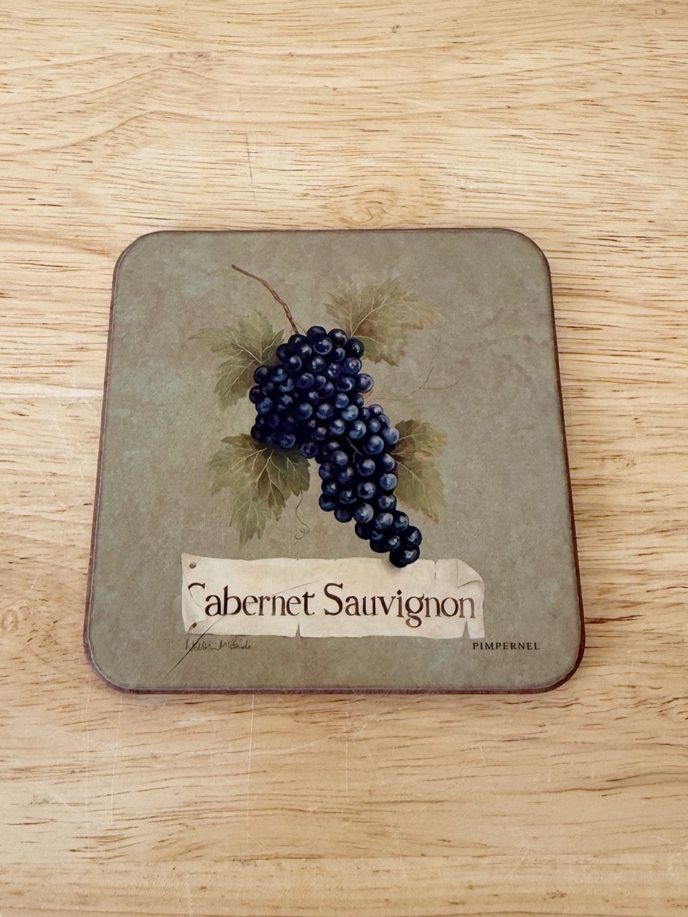 Pimpernel England Vineyard Grapes Cork Coasters Set of 6 Wine Country Barware - Picture 6 of 13